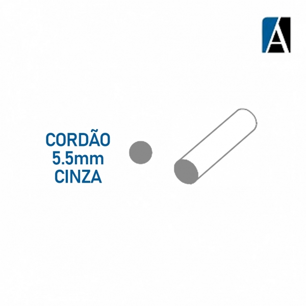 BORRACHA ECOPVC CORDÃO 5.5MM-CINZA (50MTS)