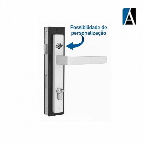 FECHADURA GIRO EURO MACANETA QUADRADA (COMPLETA) BCO