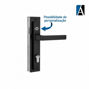 FECHADURA GIRO EURO MACANETA QUADRADA (COMPLETA) PTO