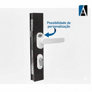 FECHADURA GIRO EURO MACANETA ROSETA (COMPLETA) BCO