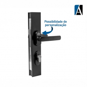 FECHADURA GIRO EURO MACANETA ROSETA (COMPLETA) PTO