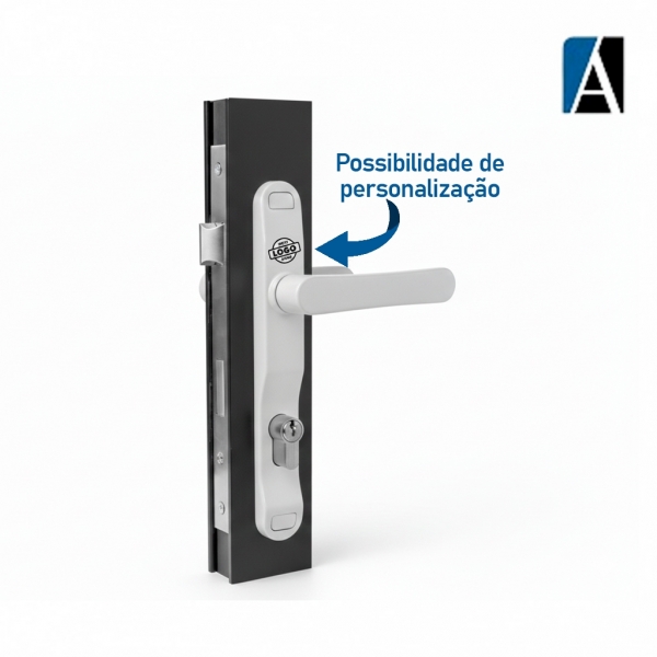 FECHADURA GIRO EURO MACANETA ESPELHO (COMPLETA) BCO