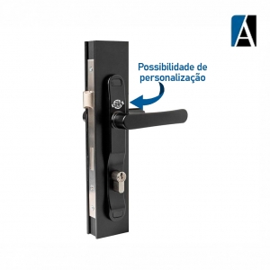 FECHADURA GIRO EURO MACANETA ESPELHO (COMPLETA) PTO