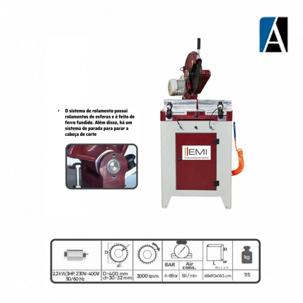 SKT3 MAQUINA DE CORTE E DESCENDENTE MANUAL 400 MM - 380V TRIFASICO - 3PH - 60 FOM