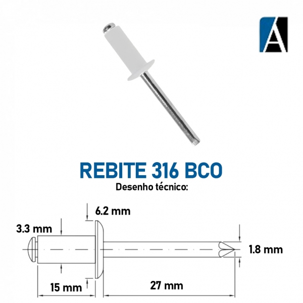 0000000000266 - REBITE 316 BCO (100UN)