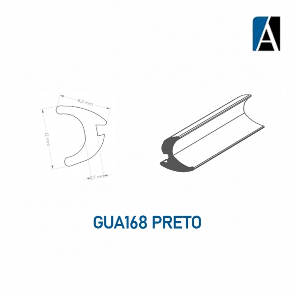 GUA 168 - PRETA - BORRACHA GUA168 ECO PVC (50MTS) PTO