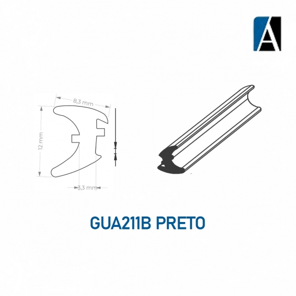 GUA 211B - PRETA - BORRACHA GUA211B ECO PVC (50MTS) PTO