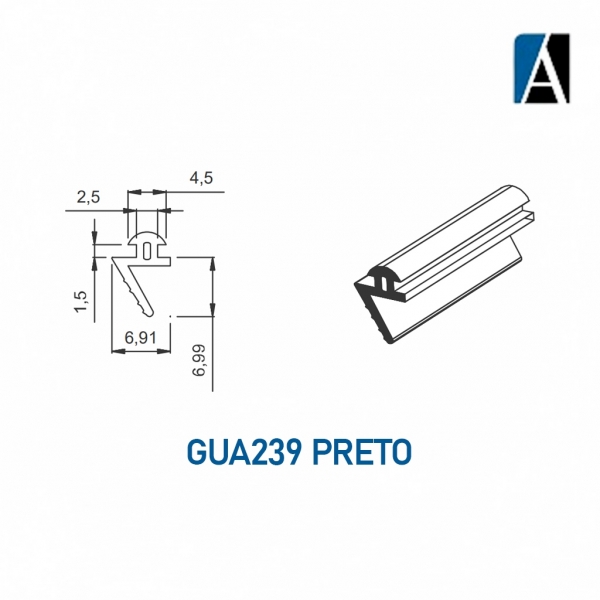 GUA 239 - PRETA - BORRACHA GUA239 ECO PVC (50MTS) PTO