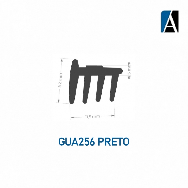 GUA 256 - PRETA - BORRACHA GUA256 ECO PVC (50MTS) PTO