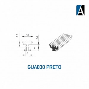 GUA030- PRETA - BORRACHA GUA030 ECO PVC (50MTS) PTO