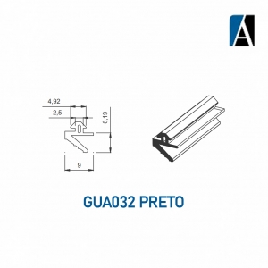 GUA032 - PRETA - BORRACHA GUA032 ECO PVC (50MTS) PTO