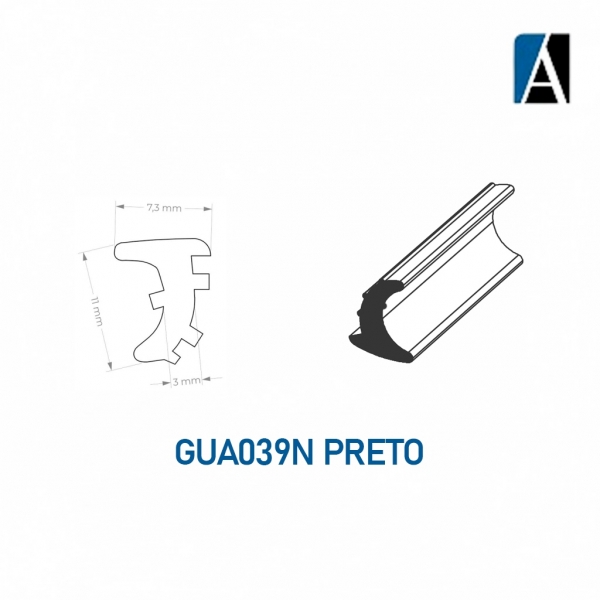 GUA039N - PRETA - BORRACHA GUA039N ECO PVC (50MTS) PTO