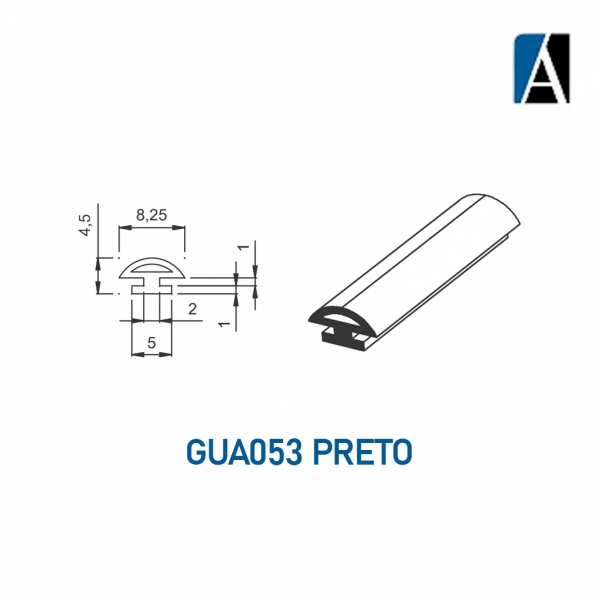 GUA053 - PRETA - BORRACHA GUA053 ECO PVC (50MTS) PTO