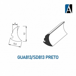 SD813 - PRETA - BORRACHA GUA813/SD813 ECO PVC (50MTS) PTO