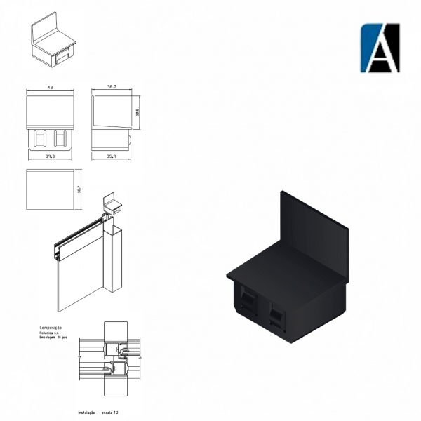 TMM44-012 - TAMPA MONTANTE SUPREMA NYL357 (SU047/SU049) PTO