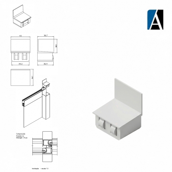 TMM44-016 - TAMPA MONTANTE SUPREMA NYL357 (SU047/SU049) BCO