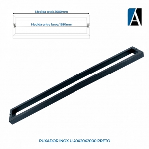 0000000000295 - PUXADOR INOX U 40X20X2000 PTO