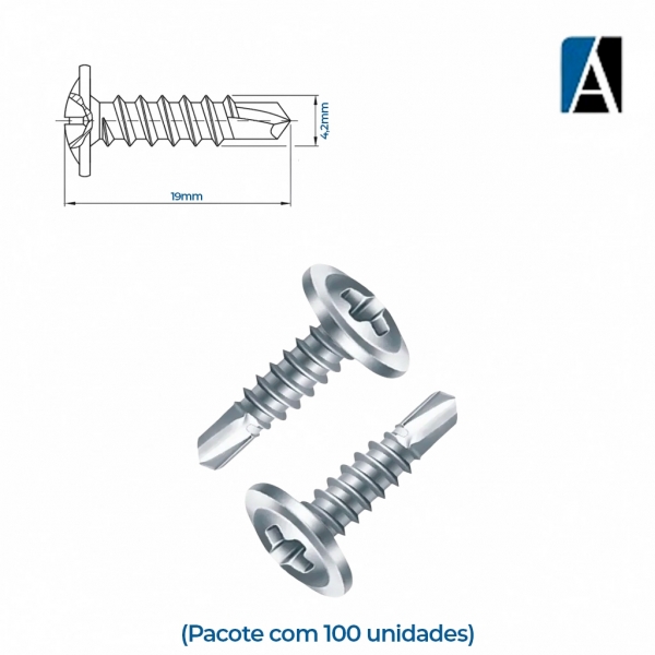 0000000000471 - PARAFUSO FLANGEADO AUTO BROCANTE 4,2X19 (100PCS)