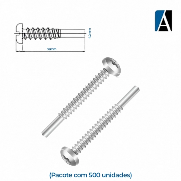 0000000000850 - PARAFUSO PANELA PONTA GUIA 4,2X32 (500UN)