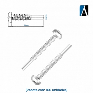 PG4832INOX - PARAFUSO PONTA GUIA AUTO ATA 4,8X32 INOX(100UN)