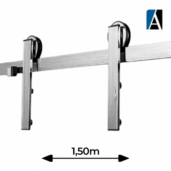 KTT1500IE - KIT TRILHO ROLDANA APARENTE CELEIRO 1500 ESCOVADO