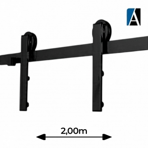 KTT2000IPT - KIT TRILHO ROLDANA APARENTE CELEIRO 2000 PRETO