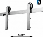 KTT3000IE - KIT TRILHO ROLDANA APARENTE CELEIRO 3000 ESCOVADO