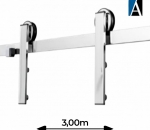 KTT3000IP - KIT TRILHO ROLDANA APARENTE CELEIRO 3000 POLIDO