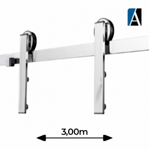 KTT3000IP - KIT TRILHO ROLDANA APARENTE CELEIRO 3000 POLIDO