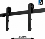 KTT3000IPT - KIT TRILHO ROLDANA APARENTE CELEIRO 3000 PRETO